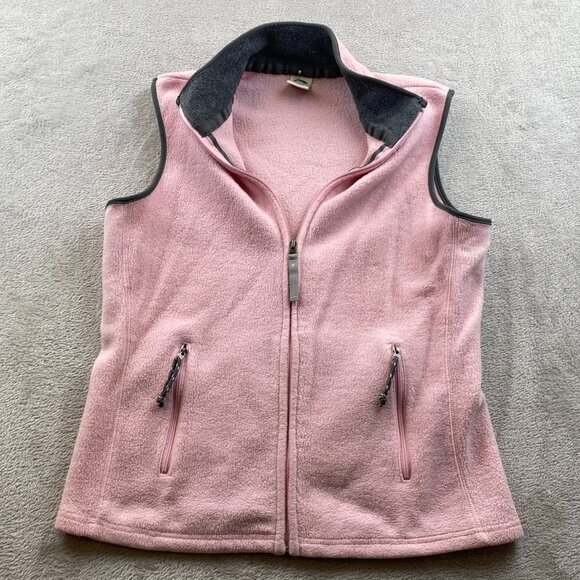 Old Navy Women's Fleece Vest Medium Full Zip Pink Outdoors Casual - Picture 7 of 8